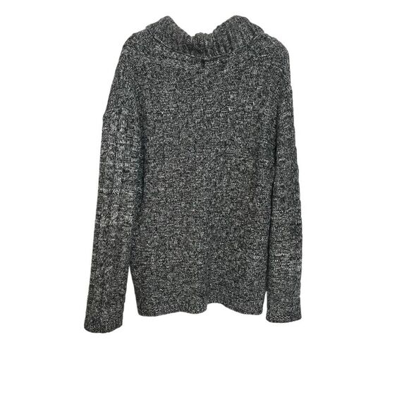 Boohoo Man Button Front Shawl Collar Marled Knit Cardigan Black Size Medium - Picture 9 of 9